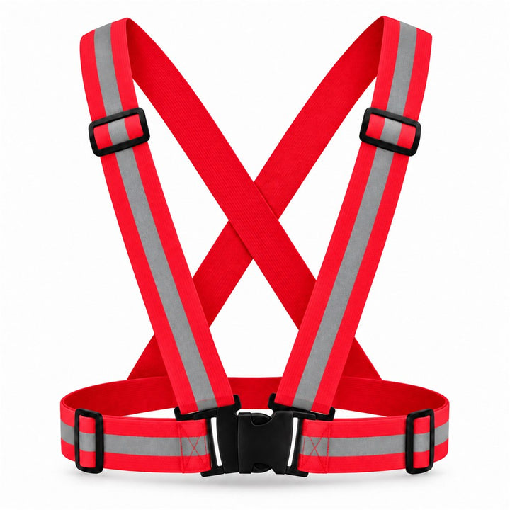 Bretelles réfléchissantes réglables Rouge – Universel trottinette & vélo
