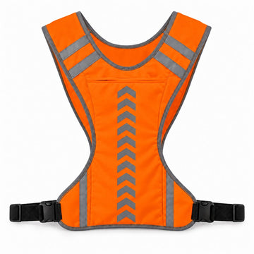 Gilet harnais réfléchissant avec poche Orange – Universel trottinette & vélo