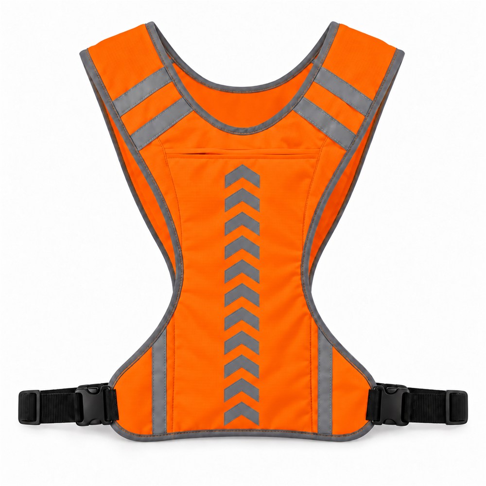 Gilet harnais réfléchissant avec poche Orange – Universel trottinette & vélo