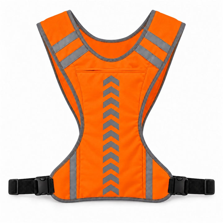 Gilet harnais réfléchissant avec poche Orange – Universel trottinette & vélo