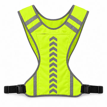 Gilet harnais réfléchissant avec poche Jaune fluo – Universel trottinette & vélo