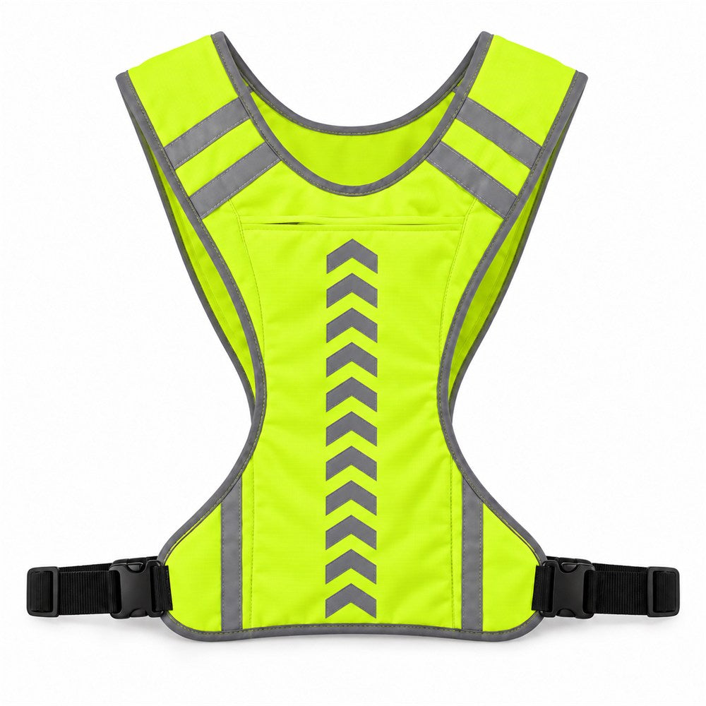 Gilet harnais réfléchissant avec poche Jaune fluo – Universel trottinette & vélo