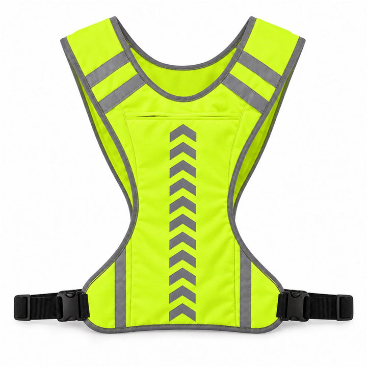 Gilet harnais réfléchissant avec poche Jaune fluo – Universel trottinette & vélo