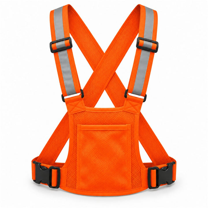 Bretelles réfléchissantes avec poche frontale Orange – Universel trottinette