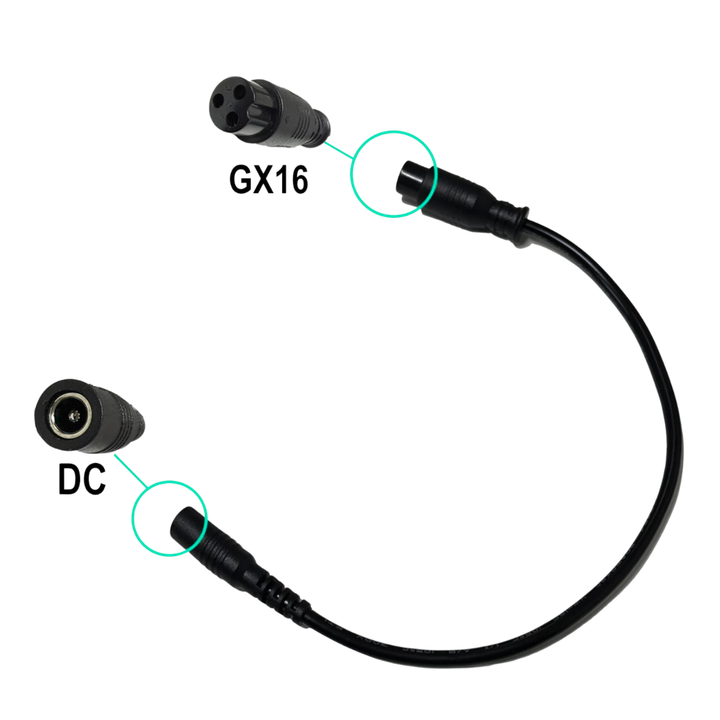 Câble convertisseur GX16 femelle vers DC 5.5 2.5 femelle