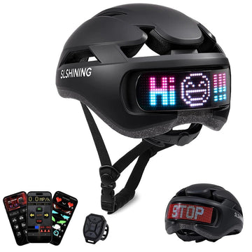 Casque LED connecté avec panneau programmable & télécommande – Trottinette électrique & vélo - Trot'Nation
