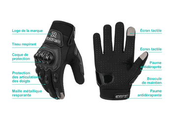 Gants de protection renforcés pour trottinette électrique – Coques rigides & renforts antichoc - Trot'Nation