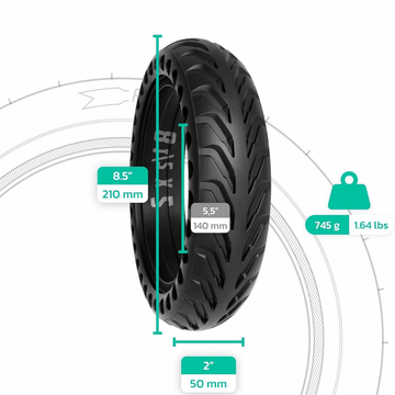 Pneu plein alvéolé increvable 8,5 pouces (8,5x2) - Trot'Nation