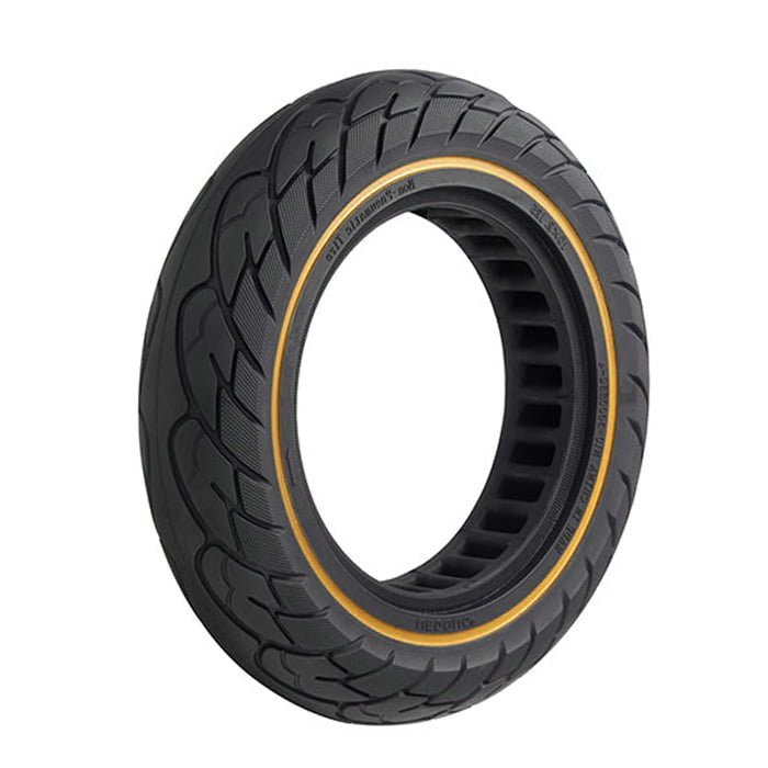 Pneu plein anti - crevaison 10x2,125 - 6,1 - Liseré jaune - Trot'Nation