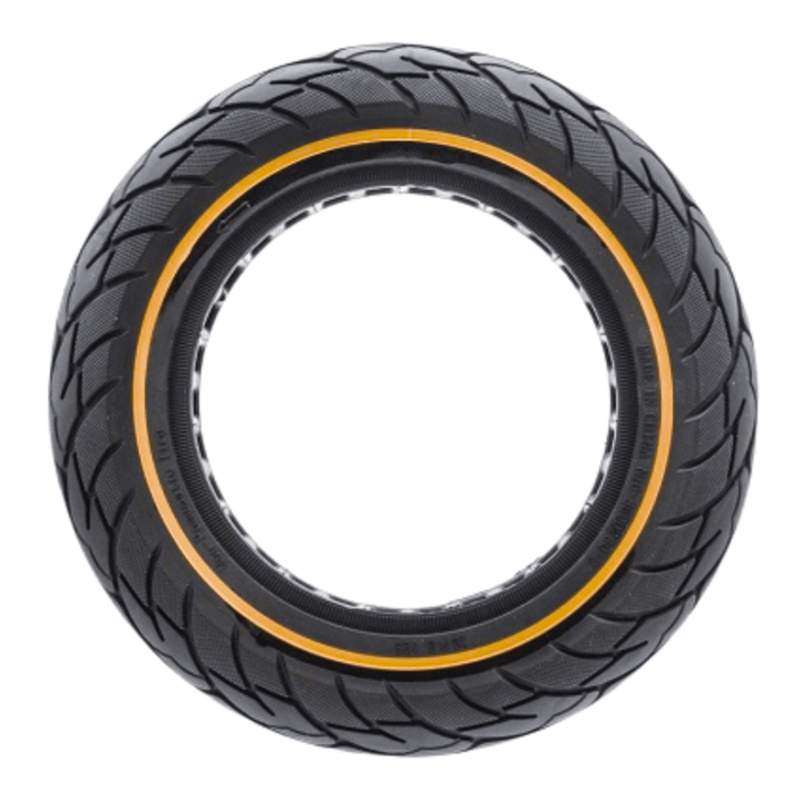 Pneu plein anti - crevaison 10x2,125 - 6,1 - Liseré jaune - Trot'Nation