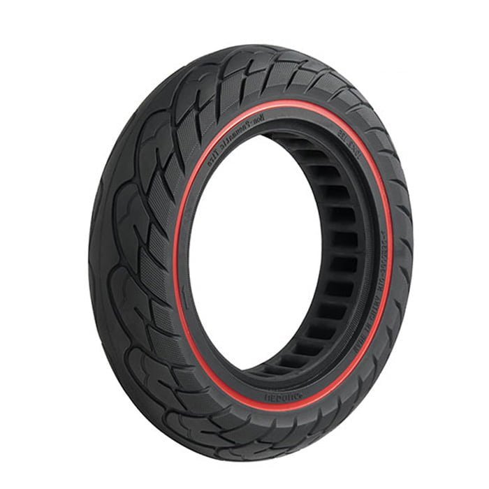 Pneu plein anti - crevaison 10x2,125 - 6,1 - Liseré rouge - Trot'Nation