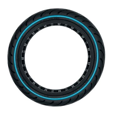Pneu plein anti - crevaison 10x2,5 - 6 (34mm) - Liseré bleu - Trot'Nation