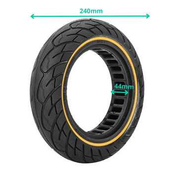 Pneu plein anti - crevaison 10x2,5 - 6,5 (44mm) - Liseré jaune - Trot'Nation