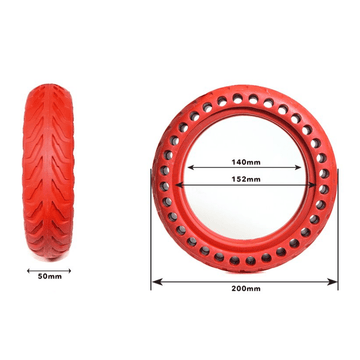 Pneu plein anti - crevaison 8.5x2 - Rouge - Trot'Nation