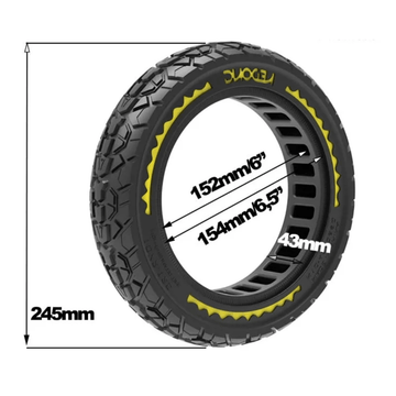 Pneu plein anti - crevaison "Offroad" 10x2,125 - 6,5 - Jaune - Trot'Nation