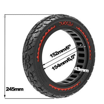 Pneu plein anti - crevaison "Offroad" 10x2,125 - 6,5 - Rouge - Trot'Nation