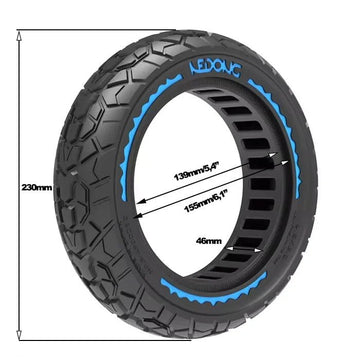 Pneu plein anti - crevaison "Offroad" 9,5x2,5 - 6,1 - NIU KQi3 (bleu) - Trot'Nation