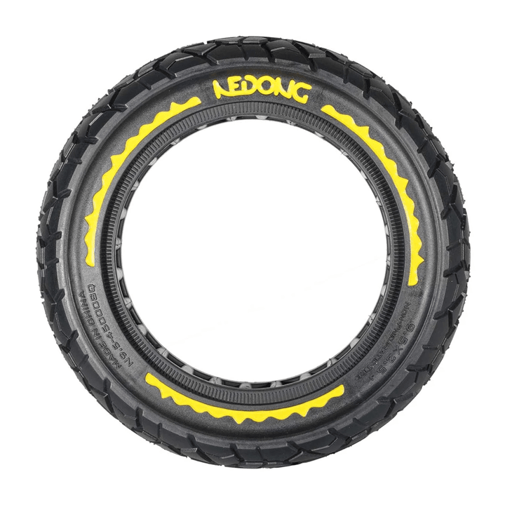 Pneu plein anti - crevaison "Offroad" 9,5x2,5 - 6,1 - NIU KQi3 (jaune) - Trot'Nation