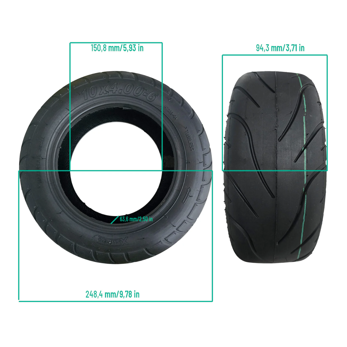 Pneu route tubeless Cityroad 10x2,5-6,5 — Zero 10X, Vsett 10, Speedtrott, Moovway