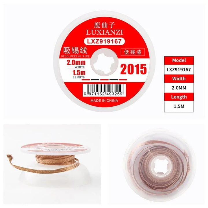 Tresse à dessouder 1,5 m x 2 mm - Trot'Nation