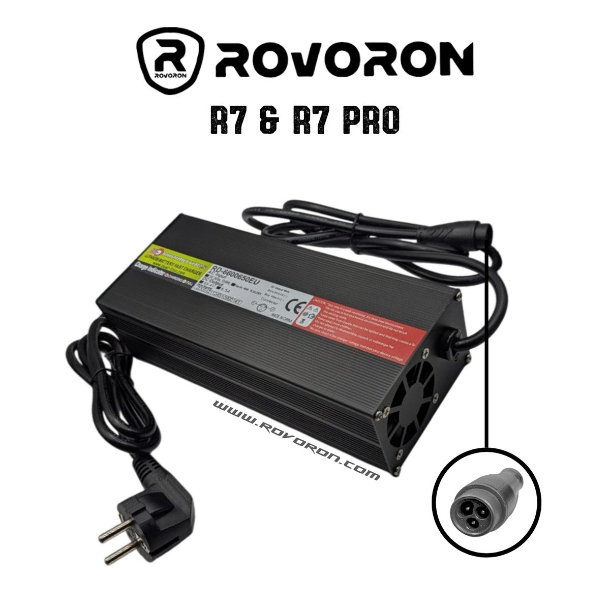 Chargeur rapide 66V 6.5Ah – Rovoron R7, R7 Pro & compatibles