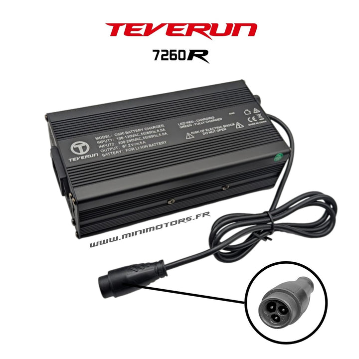 Chargeur rapide 84V 5A V2 – Teverun Fighter Supreme, 7260R & compatibles